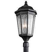 Kichler Courtyard 3 Light Outdoor Post Light Black