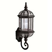Kichler Barrie 22" Outdoor Wall Light with Beveled Glass Panels Black