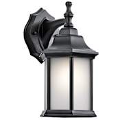 Kichler Chesapeake 11" Satin Glass Outdoor Wall Sconce Black