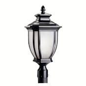 Kichler Salisbury Single Light 22" Tall Outdoor Post Light with Linen Glass Panels Black