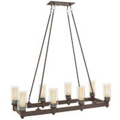 Kichler Circolo 8 Light 36" Wide Chandelier with Dual Cylinder Shades Olde Bronze