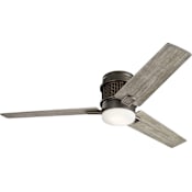 Kichler Chiara 52" 3 Blade Hugger Indoor Ceiling Fan with Blades, LED Light Kit and Wall Control Olde Bronze