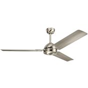 Kichler Todo 56" Indoor Ceiling Fan with Metal Blades and Wall Control Brushed Stainless Steel