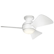 Kichler Sola 34" 3 Blade LED Indoor / Outdoor Ceiling Fan with Wall Control Matte White
