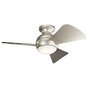 Kichler Sola 34" 3 Blade LED Indoor / Outdoor Ceiling Fan with Wall Control Brushed Nickel