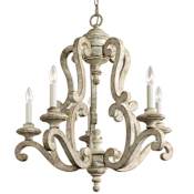 Kichler Hayman Bay 5 Light 28" Chandelier Distressed Antique White