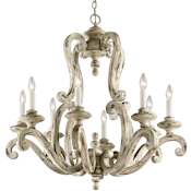 Kichler Hayman Bay 8 Light 33" Chandelier Distressed Antique White