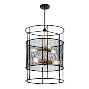 Kichler Piston 6 Light 18" Wide Drum Chandelier Black