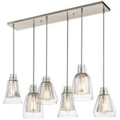 Kichler Evie 6 Light 34" Multi Light Pendant with Mercury Glass Brushed Nickel