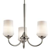 Kichler Aubrey 3 Light 22" Wide LED Chandelier with Satin Etched Cased Opal Shades Brushed Nickel