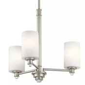 Kichler Joelson 3 Light 20" Wide LED Mini Chandelier with Satin Etched Cased Opal Shades Brushed Nickel