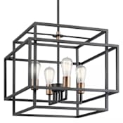 Kichler Taubert 4 Light 18" Wide Single Pendant Black