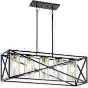 Kichler Moorgate 5 Light 36" Wide Linear Chandelier Black