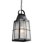 Kichler Single Light Outdoor Pendant from the Tolerand Collection Textured Black