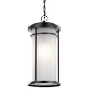 Kichler Toman Single Light 10" Wide Outdoor Pendant Black