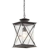 Kichler Argyle 9.5" Wide Single Light Outdoor Lantern Pendant Weathered Zinc