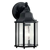 Kichler Chesapeake 10" Clear Glass Outdoor Wall Sconce Black