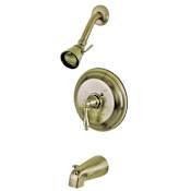 Kingston Brass Restoration Tub and Shower Trim Package with 1.8 GPM Single Function Shower Head Antique Brass