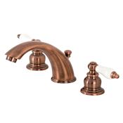 Kingston Brass Magellan 1.2 GPM Widespread Bathroom Faucet with Pop-Up Drain Assembly Antique Copper