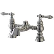 Kingston Brass Heritage Deck Mounted Clawfoot Tub Filler Brushed Nickel