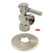 Kingston Brass 2" High Quarter Turn Angle Stop Valve with Flange Brushed Nickel