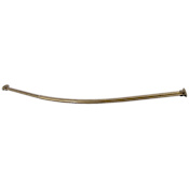 Kingston Brass Vintage Adjustable Hotel Single Curved Shower Curtain Rod Antique Brass