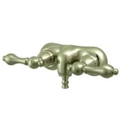 Kingston Brass Vintage Wall Mounted Clawfoot Tub Filler with Metal Lever Handles Brushed Nickel