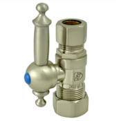 Kingston Brass 5/8" OD Comp X 1/2" OD Comp Straight Shut-Off Valve Brushed Nickel