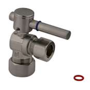 Kingston Brass Vintage Angle Stop with 1/2 Inch OD, 5/8 Inch OD and Concord Lever Brushed Nickel