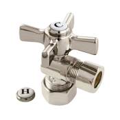 Kingston Brass 5/8" OD Comp X 1/2" OD Comp Angle Stop Valve Brushed Nickel