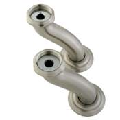 Kingston Brass S Shape Swing Elbow for 7" Centers Deck Mount Tub Filler with Hand Shower Brushed Nickel