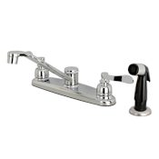 Kingston Brass NuWave French 1.8 GPM Standard Kitchen Faucet - Includes Side Spray Polished Chrome