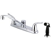 Kingston Brass Yosemite 1.8 GPM Standard Kitchen Faucet - Includes Side Spray Polished Chrome