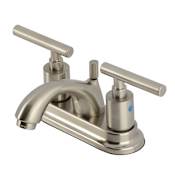 Kingston Brass Manhattan 1.2 GPM Centerset Bathroom Faucet with Pop-Up Drain Assembly Brushed Nickel