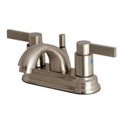 Kingston Brass NuvoFusion 1.2 GPM Centerset Bathroom Faucet with Pop-Up Drain Assembly Brushed Nickel