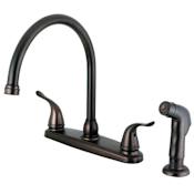 Kingston Brass Yosemite 1.8 GPM Standard Kitchen Faucet - Includes Side Spray Oil Rubbed Bronze