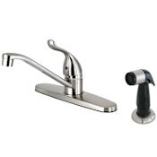 Kingston Brass Yosemite 1.8 GPM Standard Kitchen Faucet - Includes Side Spray Brushed Nickel