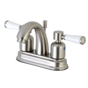 Kingston Brass Paris 1.2 GPM Centerset Bathroom Faucet with Pop-Up Drain Assembly Brushed Nickel