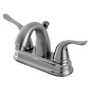 Kingston Brass Yosemite 1.2 GPM Centerset Bathroom Faucet with Pop-Up Drain Assembly Brushed Nickel