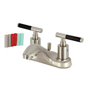 Kingston Brass Kaiser 1.2 GPM Centerset Bathroom Faucet with Pop-Up Drain Assembly Brushed Nickel