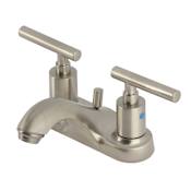 Kingston Brass Manhattan 1.2 GPM Centerset Bathroom Faucet with Pop-Up Drain Assembly Brushed Nickel