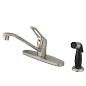 Kingston Brass Wyndham 1.8 GPM Standard Kitchen Faucet - Includes Side Spray Brushed Nickel