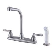 Kingston Brass NuWave French 1.8 GPM Standard Kitchen Faucet - Includes Side Spray Brushed Nickel
