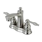 Kingston Brass Knight 1.2 GPM Centerset Bathroom Faucet with Pop-Up Drain Assembly Brushed Nickel