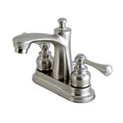 Kingston Brass Vintage 1.2 GPM Centerset Bathroom Faucet with Pop-Up Drain Assembly Brushed Nickel