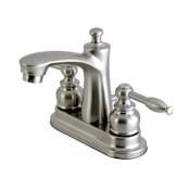 Kingston Brass Knight 1.2 GPM Centerset Bathroom Faucet with Pop-Up Drain Assembly Brushed Nickel