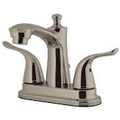 Kingston Brass Yosemite 1.2 GPM Centerset Bathroom Faucet with Pop-Up Drain Assembly Brushed Nickel