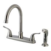 Kingston Brass Yosemite 1.8 GPM Standard Kitchen Faucet - Includes Side Spray Brushed Nickel