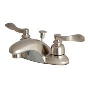 Kingston Brass Nuwave French 1.2 GPM Centerset Bathroom Faucet with Pop-Up Drain Assembly Brushed Nickel