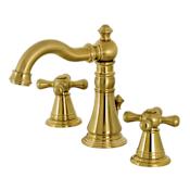 Kingston Brass American Classic 1.2 GPM Widespread Bathroom Faucet with Pop-Up Drain Assembly Brushed Brass